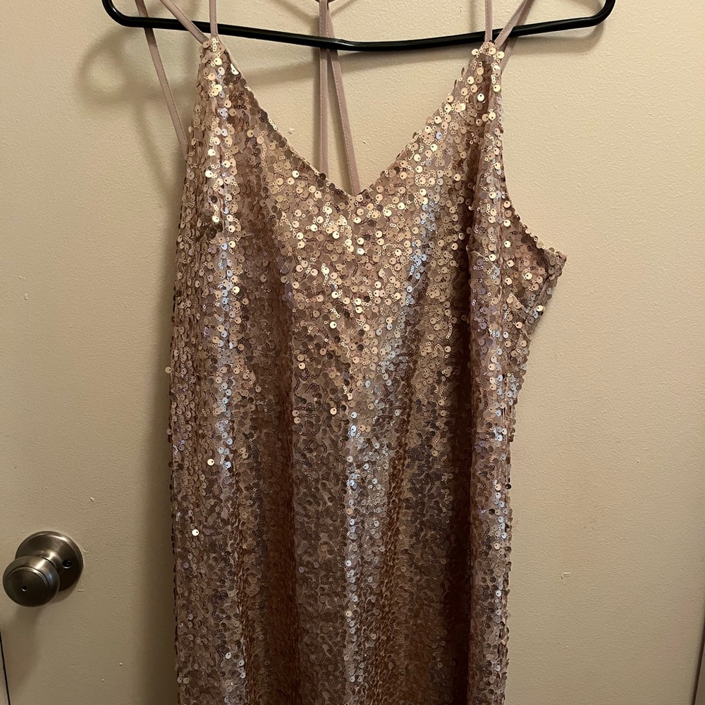 Xhilaration Size medium Gold sequence dress.